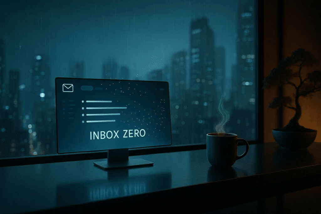 Computer screen displaying 'Inbox Zero' concept to support dominating email productivity in 2026
